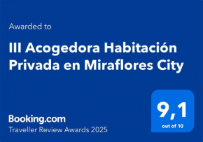 III Acogedora Habitación Privada en Miraflores City